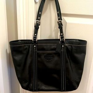 Coach black tote and wallet